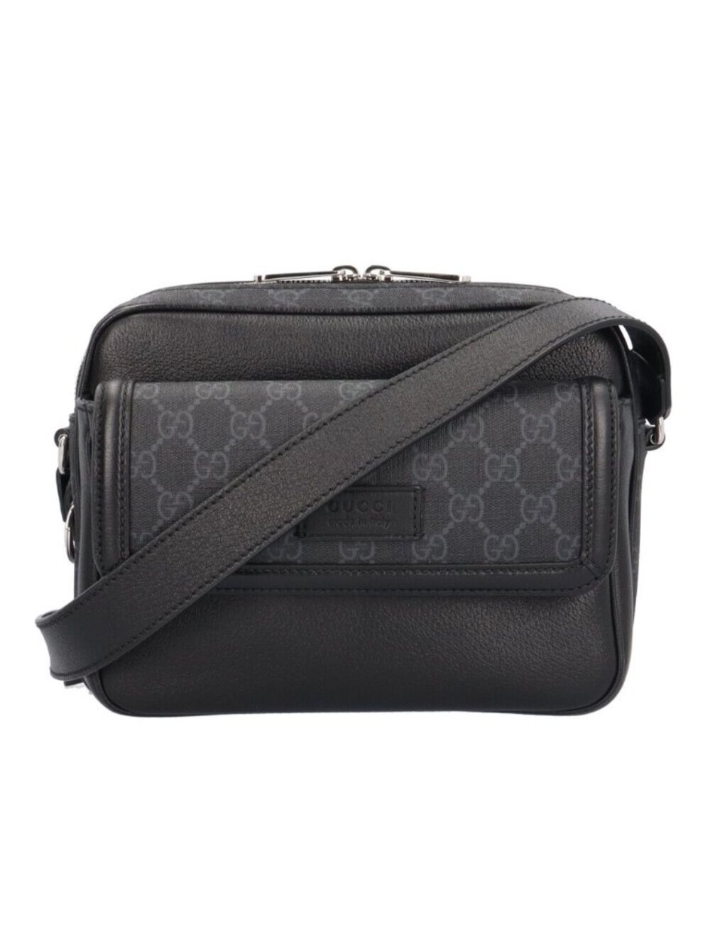 Gucci GG Supreme Shoulder Bag Leather Black